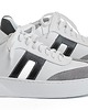 sneakersy damskie Sneakersy skórzane -  biało/czarne/popiel  (7205) 4