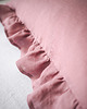 poduszki gładkie Lniana Poszewka Z Falbanką DUSTY PINK 2