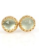 kolczyki pozłacane Kolczyki złote sztyfty Petite z prehnitem 2