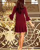 sukienki midi damskie 228-4 LUCY - plisowana wygodna sukienka BORDO 1
