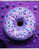 poduszki z grafiką Poduszka Pączek Donut Mały  Jagodowy 2
