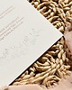 zaproszenia i kartki na ślub Zaproszenie na bawełnianym papierze z hot stampingiem rose gold i letterpress 1