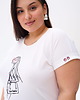 t-shirt damskie T-shirt Damski Erlis Plus Size Ecru / Marina 2