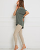 t-shirt damskie BLUZKA oversize - Tencel - zielona agawa 3