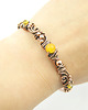 bransoletki wire wrapping Miedziana bransoleta mankietowa z agatami 4