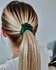 gumki do włosów Gumka jedwabna, scrunchie, gumka satynowa butelkowa zieleń MINI 2
