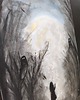 grafiki i ilustracje Bądź wiedźmą magia czary obraz akwarela 25x40 wiedza las mrok 5