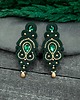 kolczyki soutache Kolczyki sutasz zielone ze złotem Olia wieczorowe z kryształkami 2