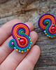 kolczyki soutache Małe i kolorowe kolczyki sutasz 3
