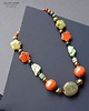korale Elegancko i unikatowo Naszyjnik w kolorach jesieni z ceramiki i howlitu Prezent 7