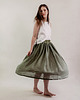 spódnice midi Lniana spódnica TUTU zgaszona zieleń 4