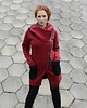 bluza z kapturem damska Bluza damska,płaszcz damski asymetryczny z kapturem kolor bordowy 2