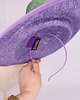 kapelusze damskie GALANTA toczek fiolet z zielenią 3