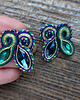 kolczyki soutache Kolczyki soutache - granat i zieleń z odrobiną fioletu 3