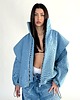 kurtki damskie Parachute light blue denim bomber jacket 1