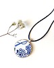 wisiory Naszyjnik w kobaltowe kwiaty 2