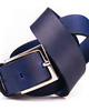 paski męskie Szeroki skórzany pasek męski niebieski 1