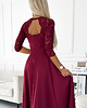 sukienki maxi damskie 309-9 AMBER elegancka koronkowa długa suknia BORDOWA 4