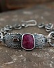 bransoletki wire wrapping Rubin, złoto 2