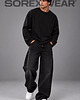 bluza bez kaptura damska Longsleeve  Boxy Fit-Czarny 3