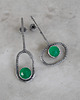 kolczyki srebrne Nowoczesne asymetryczne kolczyki- srebro 925, zielone agaty 1