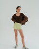 bluzki z długim rękawem damskie Longsleeve do jogi damski NY CHIC - mocha brown 2