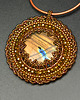 wisiory Arsa, medalion z labradorytem, haft koralikowy, beading 3