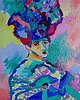 obrazy Kolorowy obraz olejny do salonu portret kobiety henri Matisse 1