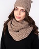 szale damskie Stylowy, warkoczowy komin - SZ003 mocca 1