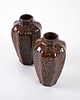 wazony Zestaw brązowych wazonów ceramicznych, duński design, lata 60, Dania 5