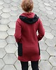 bluza z kapturem damska Bluza damska,płaszcz damski asymetryczny z kapturem kolor bordowy 3