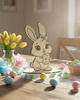 ozdoby wielkanocne Zajączek Wielkanocny Drewniana Figurka do Malowania Kolorowanka dla Dzieci 1