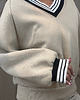 bluza bez kaptura damska Bluza z broszką Beige 2