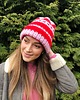 czapki damskie Wełniana walentynkowa czapka Lily serca 100% wełna handmade ręcznie robiona 7