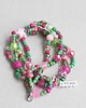 naszyjniki - inne Kolorowy naszyjnik  zielony i różowy podwójny 2