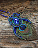 wisiory Peacock eye- wisior soutache z piórami 5