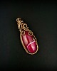 wisiory Wisiorek z różowym agatem  wire wrapping 8