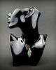 wisiory Wisiorek z zielonym agatem  wire wrapping 6