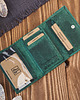 portfele damskie PORTFEL DAMSKI SKÓRZANY ZE WZOREM MAŁY VINTAGE ZIELONY RFID T-112 3