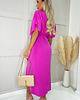 sukienki midi damskie Różowa sukienka midi o luźnym kroju DA1506 HOT PINK 4