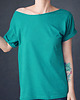 t-shirt damskie Szafirowy Oversize Bez nadruku 1