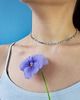 chokery CHOKER VERA z kyanitem i literką - srebrny 2