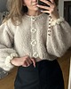 kardigany damskie Kardigan Fleur marcepan kwiaty koronki falbanki ozdobne guziki 6
