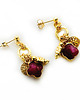 kolczyki z kamieniami Kolczyki boho, czerwony rubin złoto 7