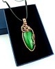 wisiory Wisiorek z zielonym jadeitem  wire wrapping 4