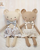 misie i maskotki Miś Antoś przytulanka w spodenkach białych w leśne wzorki, handmade 3