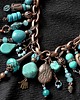 naszyjniki - inne Turkusowy naszyjnik w stylu boho unikat handmade dla fanki turkusów PREZENT 3