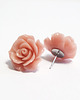 kolczyki - inne Kolczyki - Pudrowo różowa róża - koral, duże 1