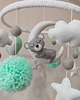 karuzele i girlandy do łóżeczka Karuzela handmade z misiem na księżycu, balonami i miętowymi pomponami 2