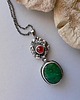 srebrne naszyjniki -szmaragd i granat- 2
